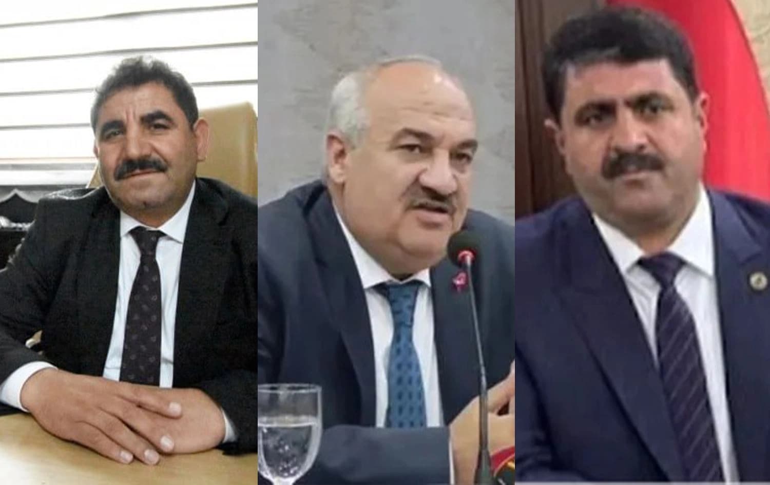 لە دەستە چەپەوە بۆ دەستە راست: خەیرەددین ئۆزدەمیر، ئەمروڵڵا ئاکپنار و نەوزاد کاراسو