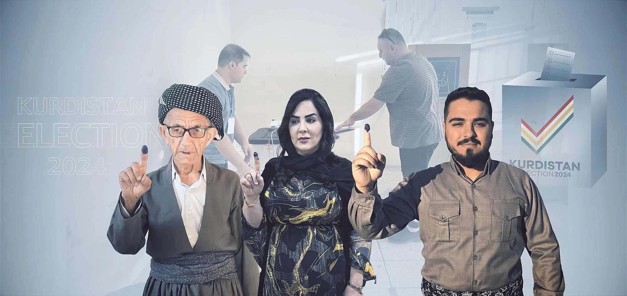 Xelk diçe ser sindoqên dengdanê/Wêne: Rûdaw Grafîk