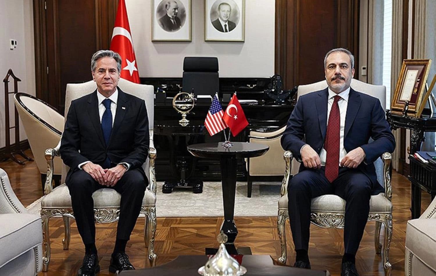 Hakan Fidan (sağda), Antony Blinken ile görüştü. / Foto: AA