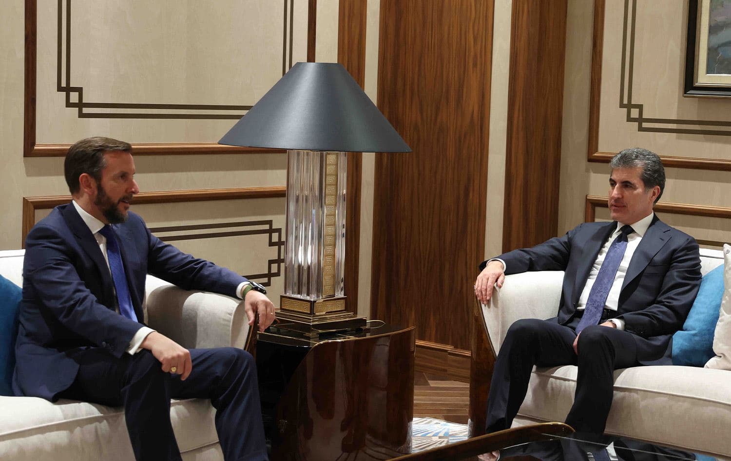 Kürdistan Bölgesi Başkanı Neçirvan Barzani ve İtalya'nın Irak Büyükelçisi Nicolo Fontana