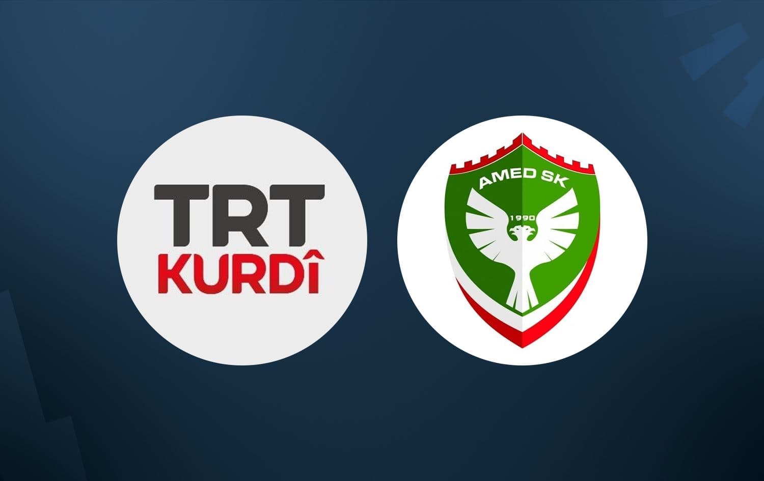 Logoyên TRT Kurdî û Amedsporê / Wêne: Rûdaw Grafîk