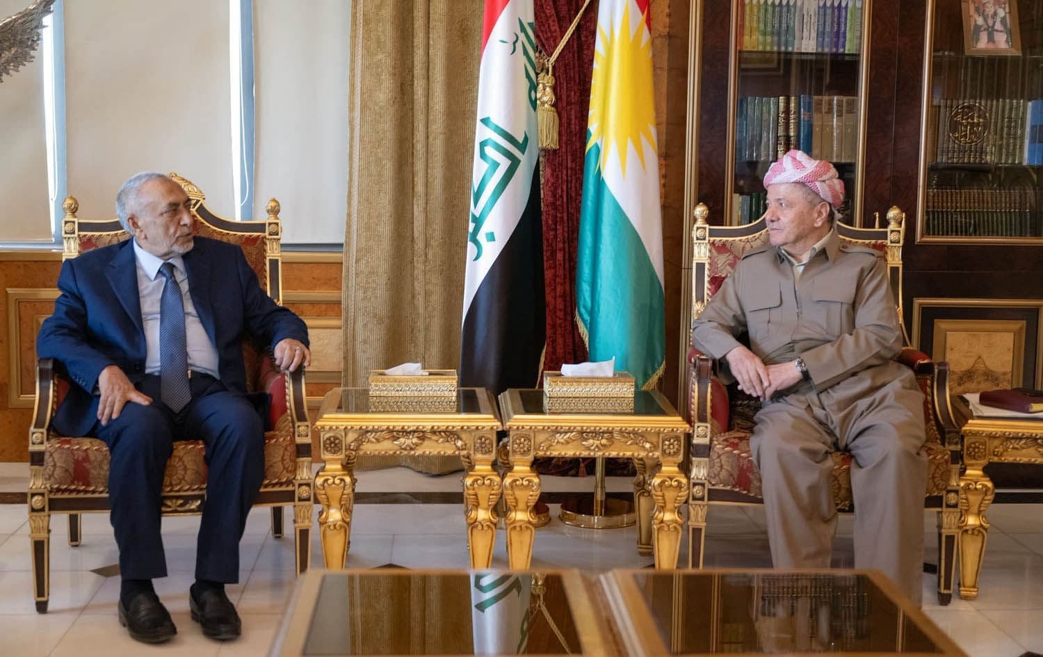 Başkan Mesud Barzani ve Irak Parlamento Başkanı Mahmud Meşhedani