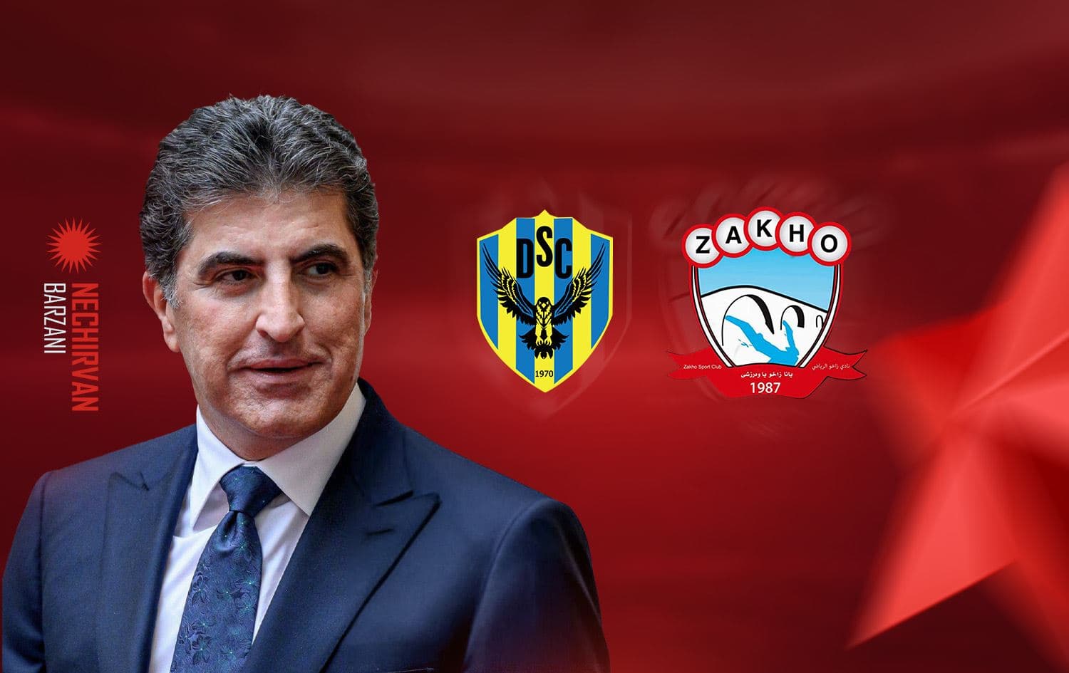نێچیرڤان بارزانی، سەرۆکی هەرێمی کوردستان و لۆگۆی یانەکانی دهۆک و زاخۆ