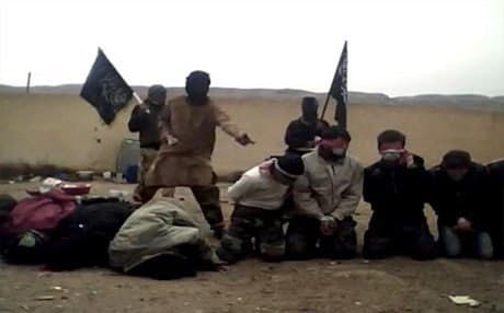 An ISIS file photo showing militants killing captured soldiers.