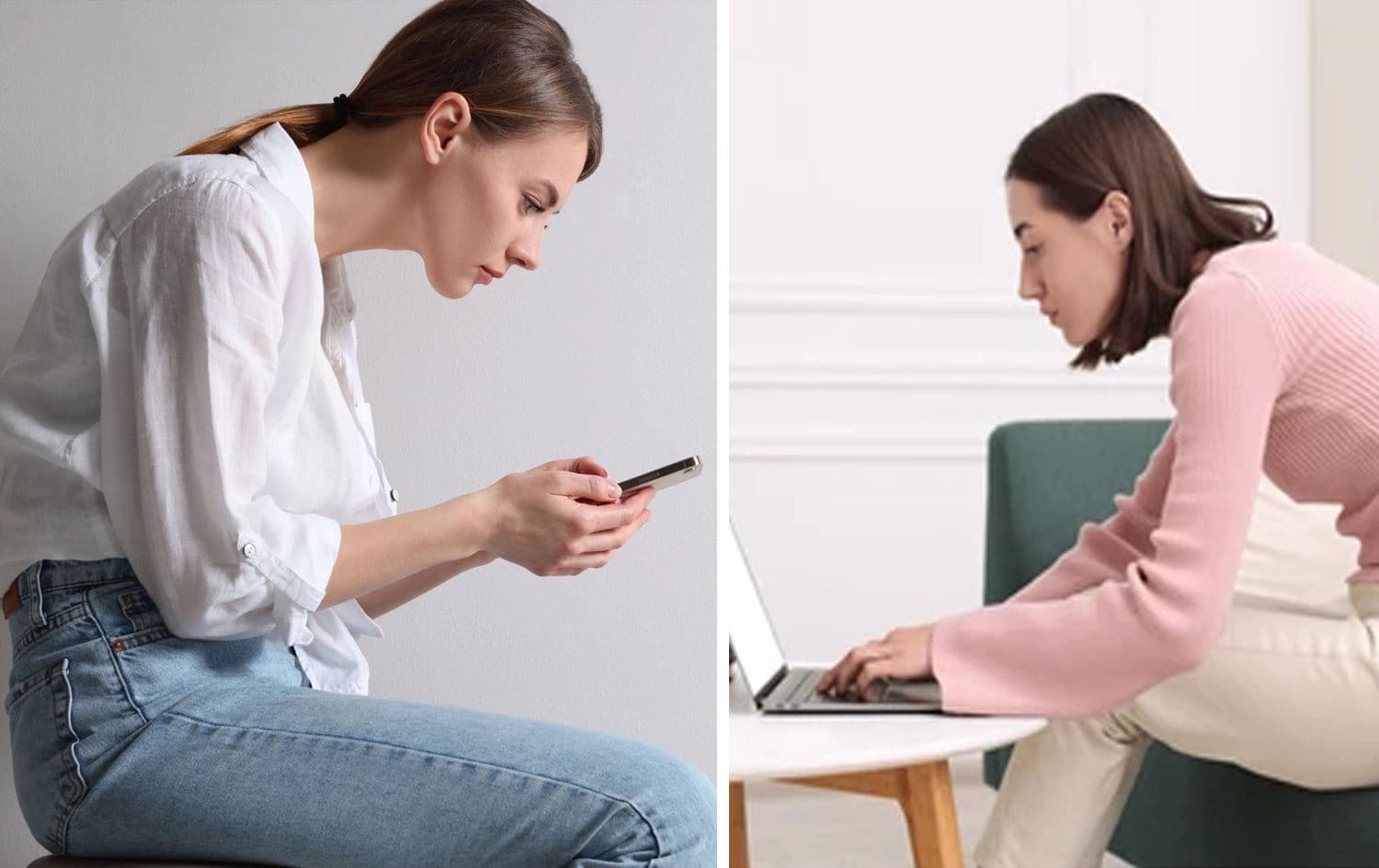 دوو خانم بە شێوەیەکی هەڵە مۆبایل و لاپتۆپ بەکاردەهێنن.