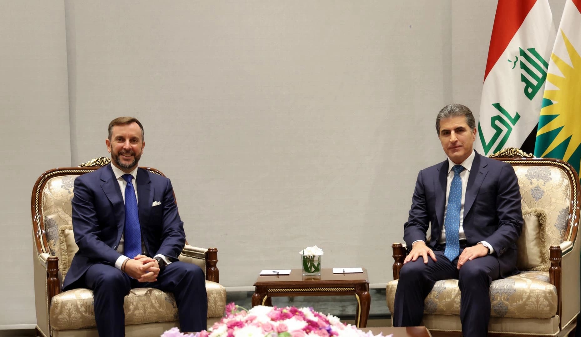 سەرۆکی هەرێمی کوردستان و باڵيۆزى ئيتاڵيا له عێراق