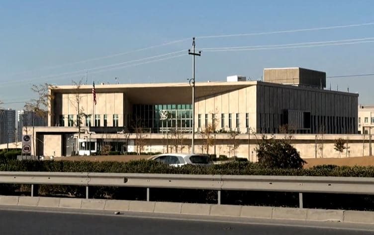 باڵەخانەی نوێی کۆنسووڵخانەی گشتیی ئەمریکا لە هەولێر.