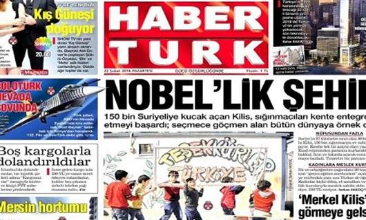 Rojeva Îro ya Rojnameyên Tirkiyê -Kilîs hêjayî xelata Nobelê ye!