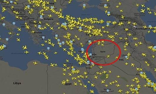 Suriye hava sahası trafiği durdu