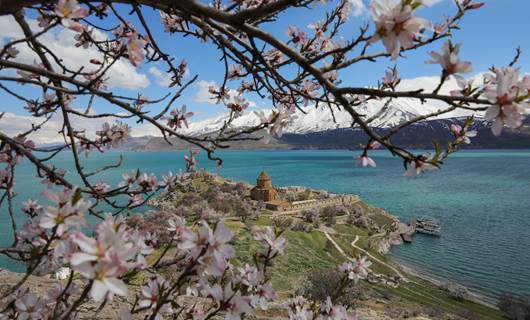 FOTO - Çiçeklere bürünen Akdamar Adası görsel şölen sunuyor