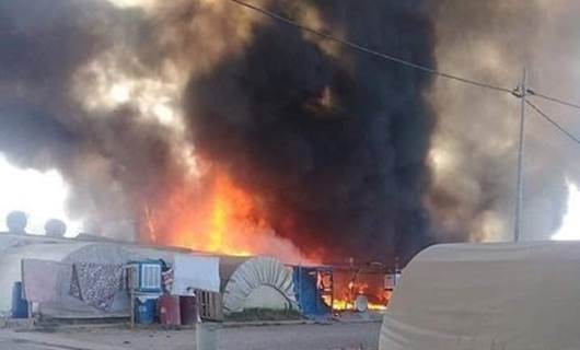 Ezidi Kürtlerin kampında yangın: Çok sayıda çadır kül oldu