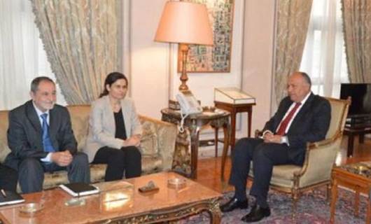 İlham Ahmed Mısır Dışişleri Bakanı ile görüştü