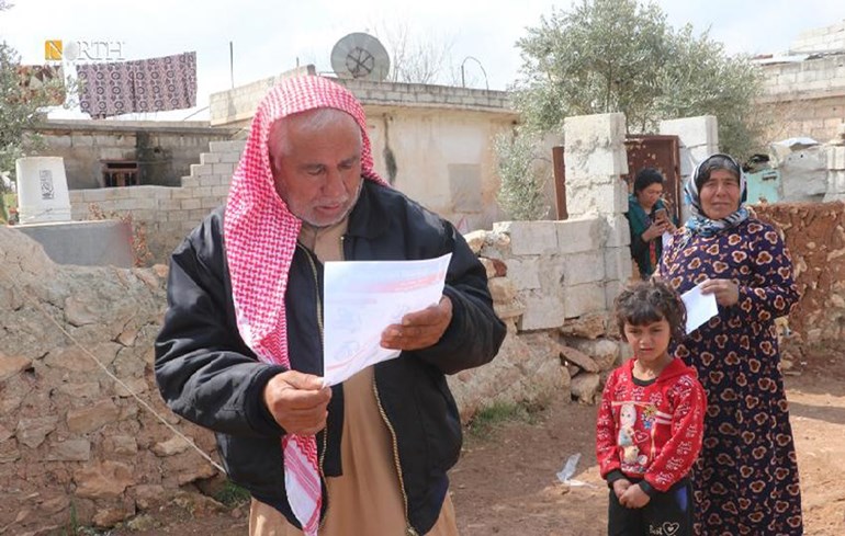 A coronavirus awareness campaign takes place in the village of Manaz, west Kobani, March 17, 2010. Photo: NPA 