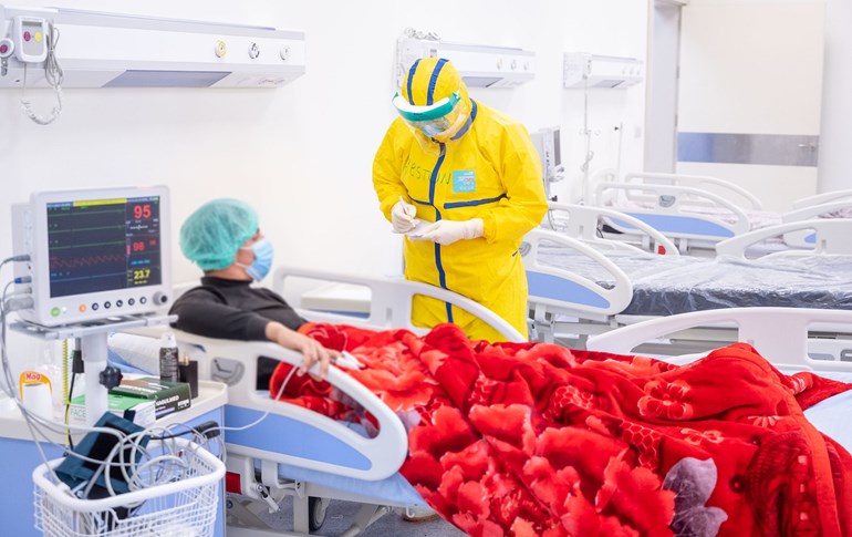  A COVID-19 patient at Erbil's Peshmerga hospital on April 11, 2020. Photo: Bilind T. Abdullah/Rudaw