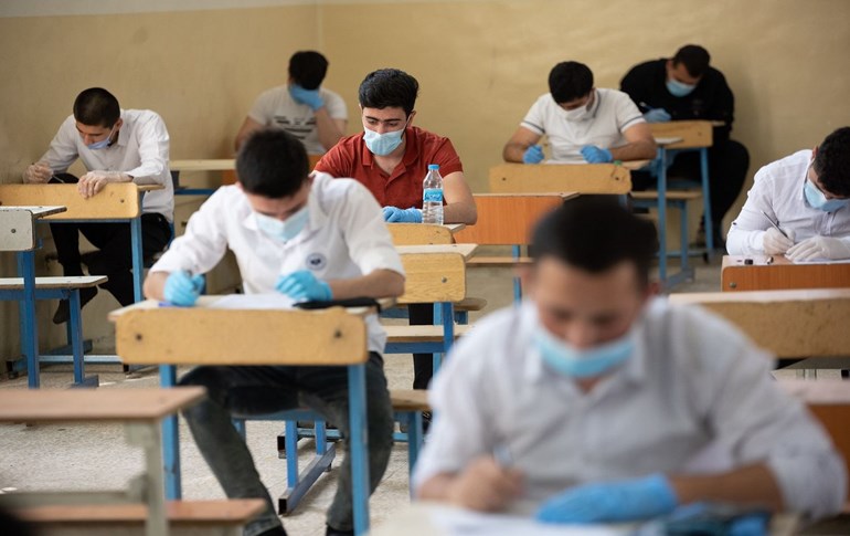 Students take their final examinations in Erbil on June 7, 2020. Photo: Bilind T. Abdullah/ Rudaw