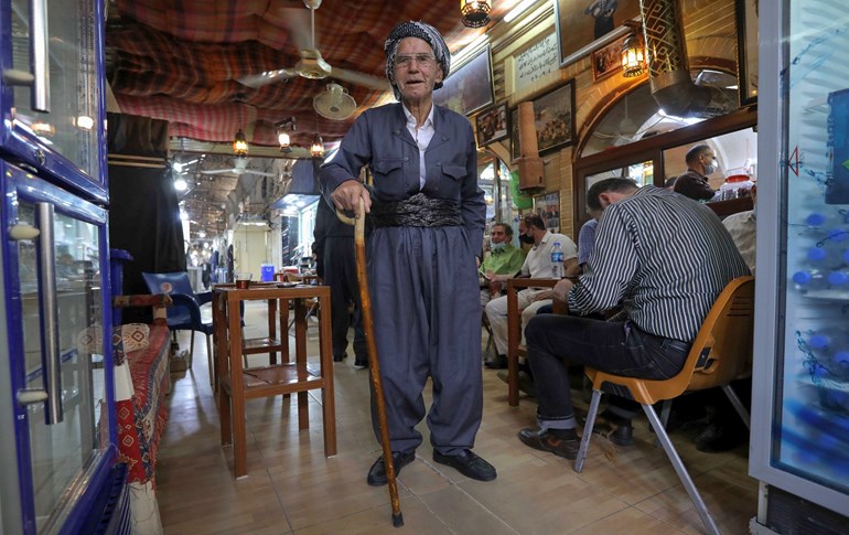 A coffee shop in Erbil, the capital of the autonomous Kurdish region of northern Iraq, on June 8, 2020. Photo: Safin Hamed/ AFP