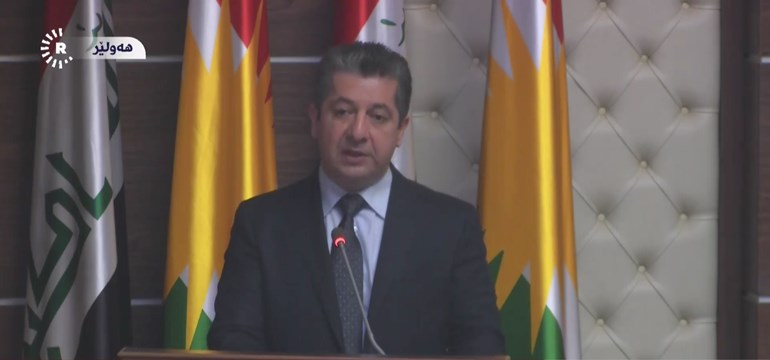 Kurdistan Region PM Masrour Barzani addresses parliament. Photo: Rudaw