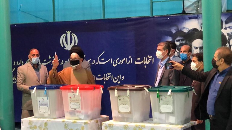 Seyid Mihemed Xatemî îro di dema dengdana bo hilbijartinên serokkomariya Îranê de li Tehranê.