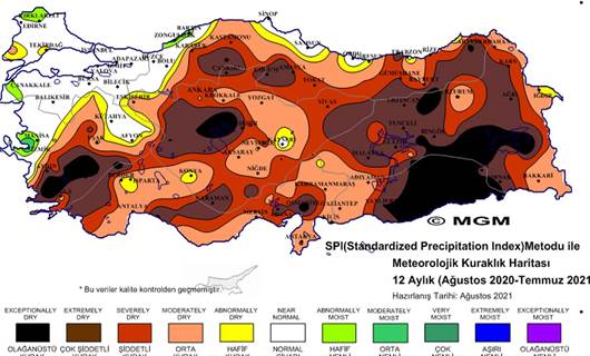 Malatya, Dersim, Bingöl, Muş ve Bitlis şiddetli kuraklık yaşıyor