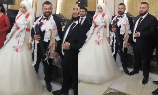 Muş ve Erzurumlu çiftin düğününde damada 'pompalı tüfek' takıldı