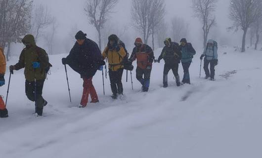 Hiking on Mount Bradost in a blizzard