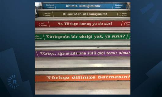 Okul merdivenine ‘Ya Türkçe konuş ya da sus’ yazıldı
