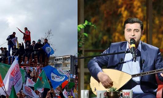 Emek ve Özgürlük İttifakı’nın ilk mitingi: Demirtaş’tan şarkı çalındı