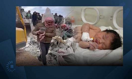 VİDEO- Efrin'de göçük altında doğan bebek yaşama tutundu