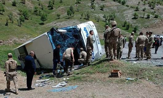 VİDEO - Şırnak'ta askerleri taşıyan otobüsün kaza anı görüntüleri