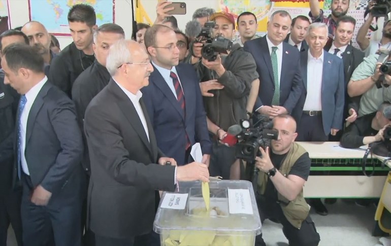 Presidential candidate Kemal Kilicdaroglu voting in Ankara on May 14. 2023. Photo: Rudaw