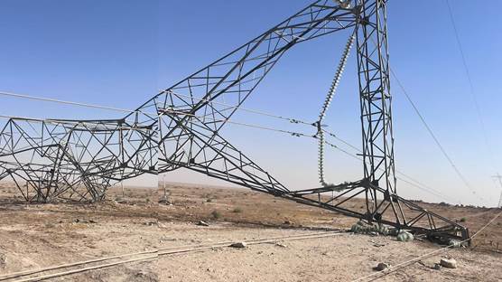 Selahaddin'deki elektrik iletim kulesi
