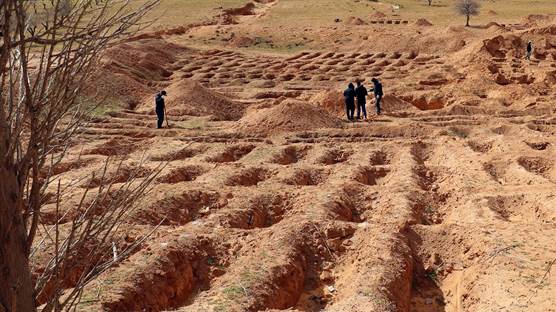 Libya Tarhuna'daki toplu mezarlar Foto: AFP