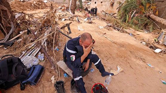 Felaket Sonrası Derne'den bir kare. / AFP