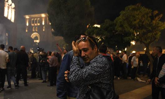 Erivan'da protesto gösrerisi yapıldı. / AFP