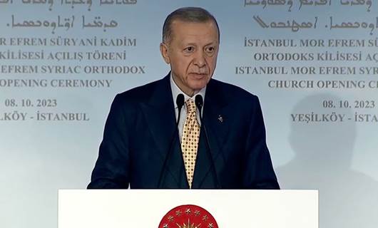 Türkiye Cumhurbaşkanı Recep Tayyip Erdoğan, Yeşilköy'deki Mor Efrem Süryani Kadim Ortodoks Kilisesi Açılış Töreni'nde konuştu / Foto: AA