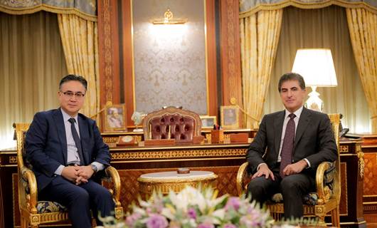 Başkan Neçirvan Barzani ile Japonya'nın Irak Büyükelçisi Futoshi Matsumoto / Foto: Kürdistan Bölgesi Başkanlığı