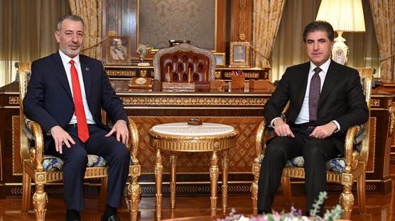 Başkan Neçirvan Barzani, Kürdistan Bölgesi Etnik ve Dini Oluşumlardan Sorumlu Bakanı Aydın Maruf’u kabul etti. / Rûdaw