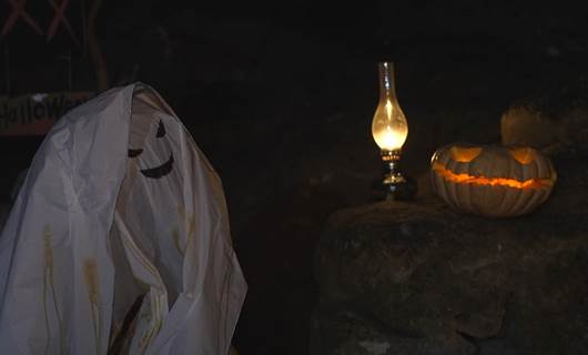 Campers celebrate Halloween in Erbil cave