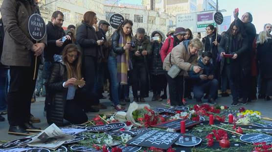 Berdana kujerê Hrant Dînk hat protestokirin