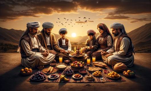 Ramazan iftarı yapan bir Kürt aile tablosu / Dall-E