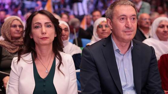 DEM Parti Eş Genel Başkanları Tülay Hatimoğulları ve Tuncer Bakırhan 