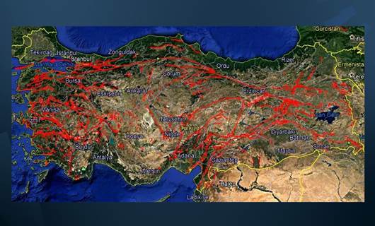 MTA Diri Fay Haritasına göre birinci derece riskli bölgeler