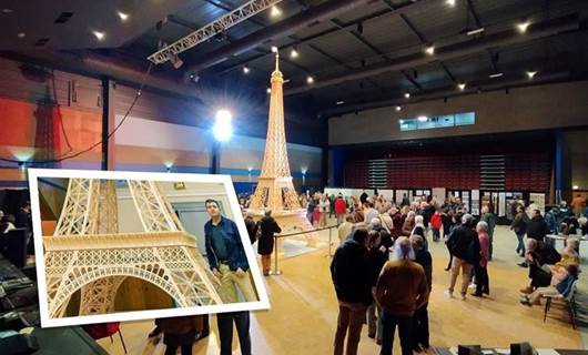 Fransız belediye çalışanı Richard Plaud, 8 yılda 700 bin kibrit kullanarak 7 metrelik bir Eyfel Kulesi maketi inşa etti