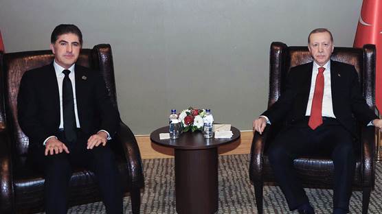 Başkan Neçirvan Barzani ile Türkiye Cumhurbaşkanı Erdoğan bir araya geldi / Foto: AA