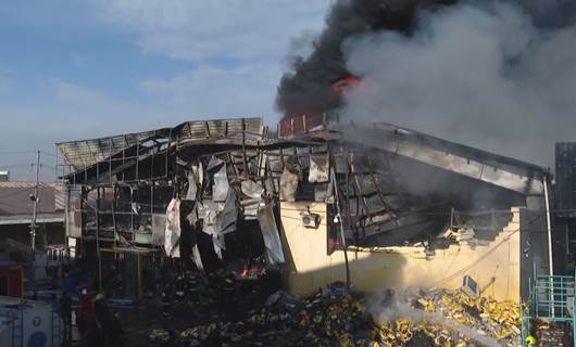 Industrial storage depot catches fire in Erbil