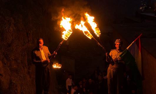 Dema li Akrê agirê Newrozê tê pêxistin / Wêne: Rûdaw-Arşîv