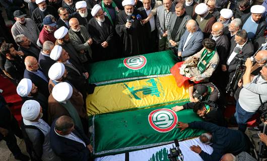 Merasîma cenazeyên endamên Hizbulahê/Wêne: AFP