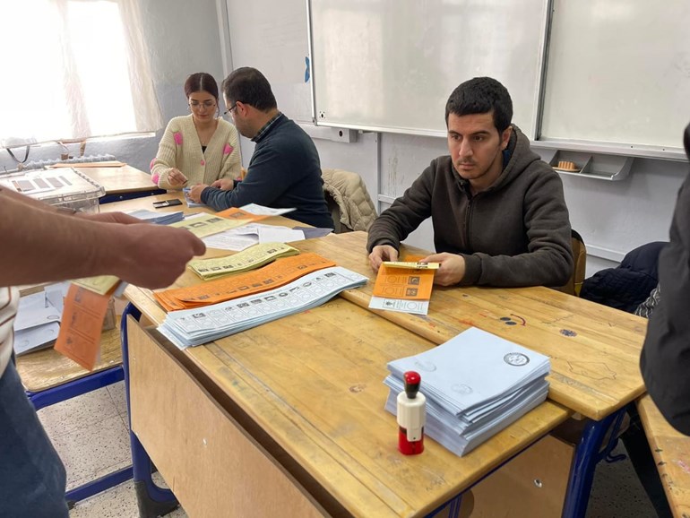 A polling station in Turkey’s southeastern Sirnak on March 31, 2024. Photo: Rudaw