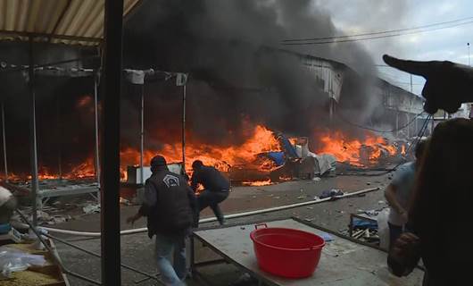 Fire engulfs Erbil’s Langa bazaar