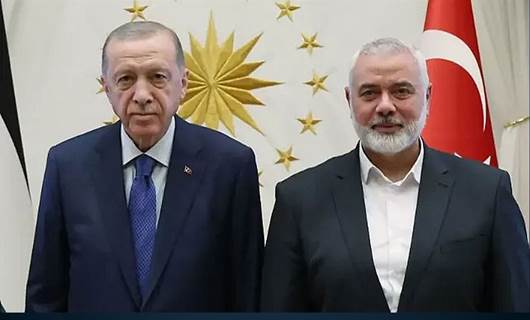 Hamas'ın lideri İsmail Haniye ile Türkiye Cumhurbaşkanı Recep Tayyip Erdoğan 